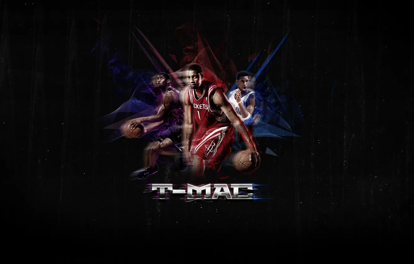 Фото обои Фон, Rockets, Magic, Raptors, Игроки, T MAC