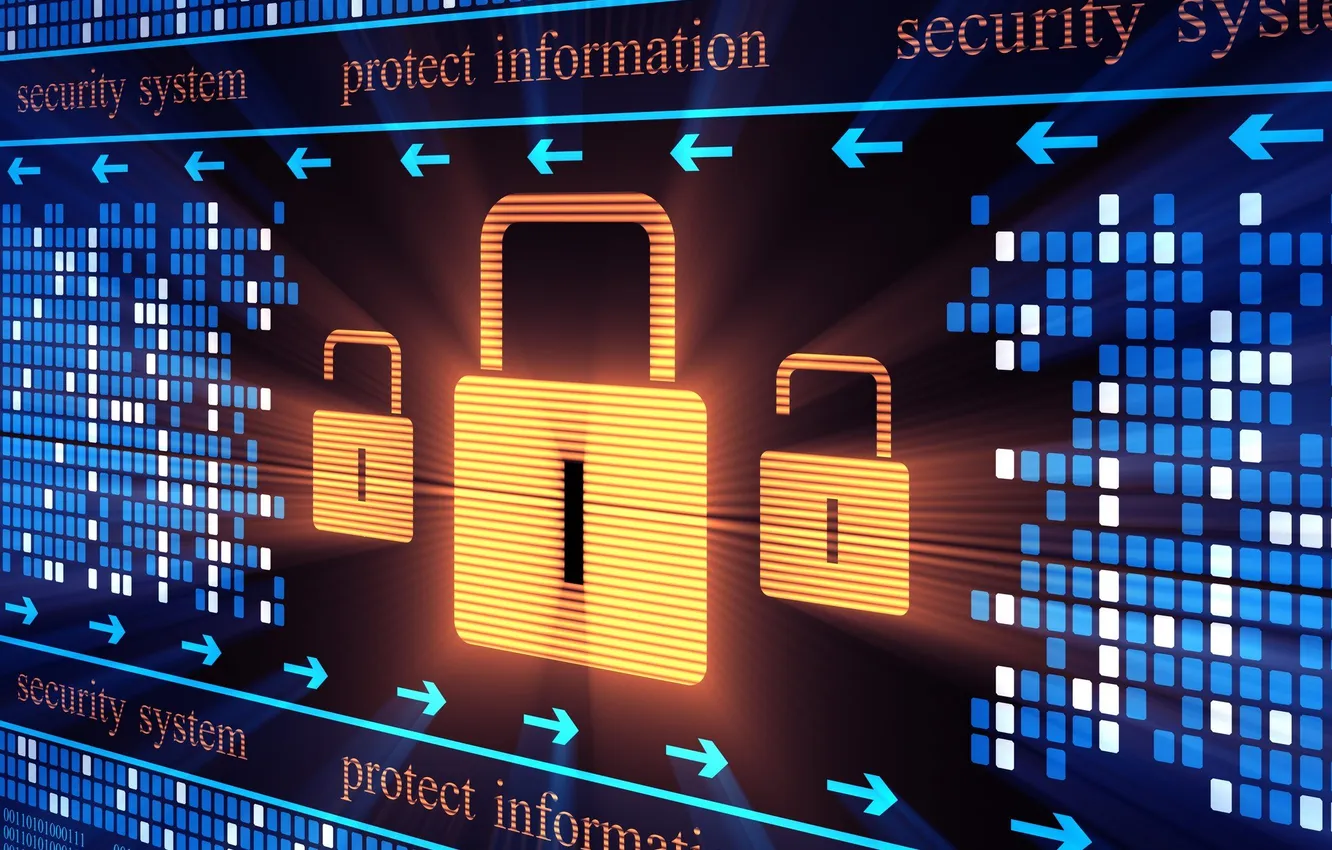 Фото обои lock, information, cybersecurity