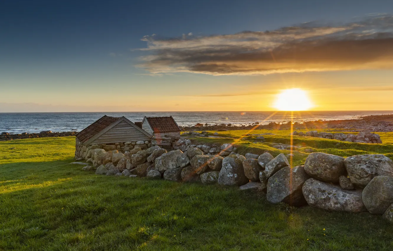 Фото обои закат, камни, побережье, Норвегия, Rogaland