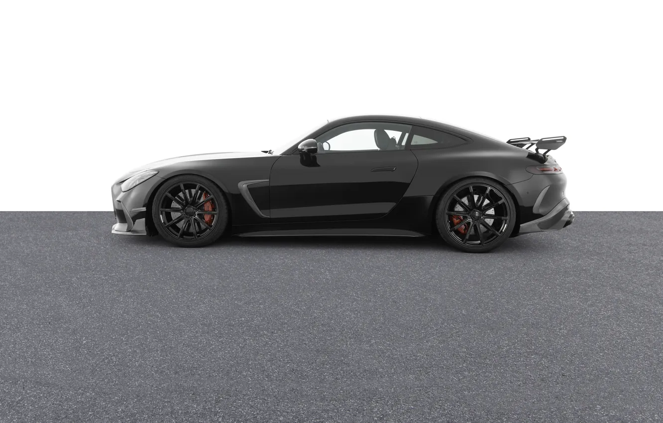 Фото обои Mercedes, Brabus, AMG, спортивное купе, Mercedes-AMG, 2025, Mercedes-AMG GT 63 S E Performance, черный кузов