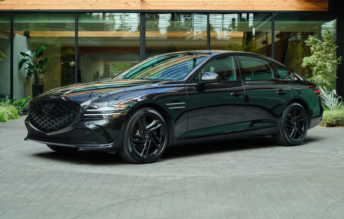 Фото обои Genesis, Wallpaper, Genesis G80 Prestige Black