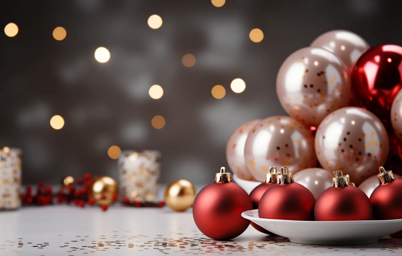 Фото обои шары, Новый Год, Рождество, new year, happy, Christmas, balls, pink