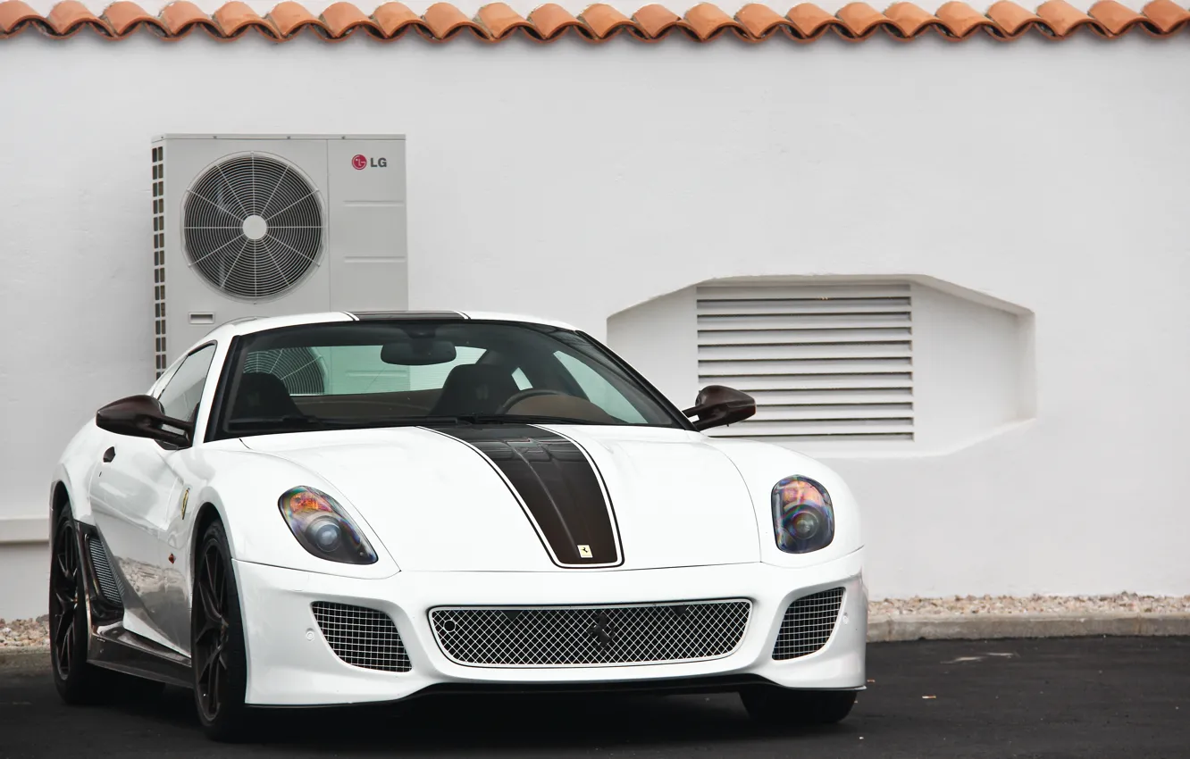 Фото обои Ferrari, 599, GTO, White