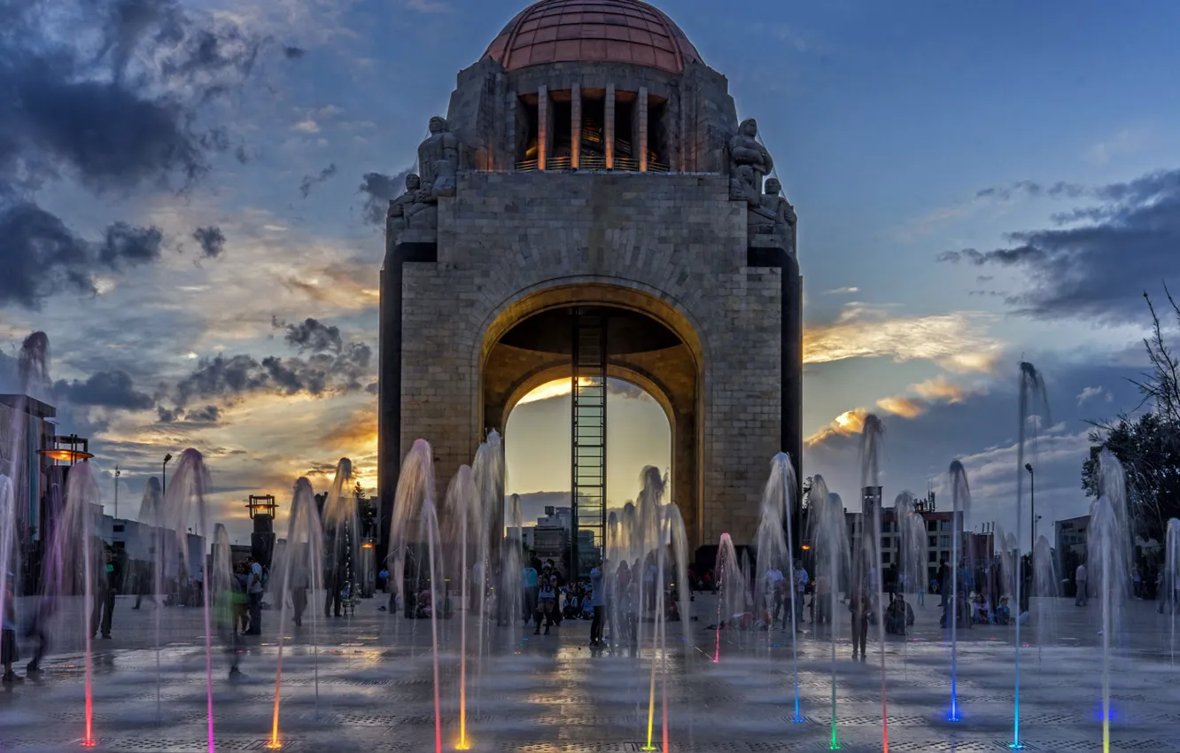 Фото обои Мексика, фонтан, День Независимости, Мехико, Памятник Революции