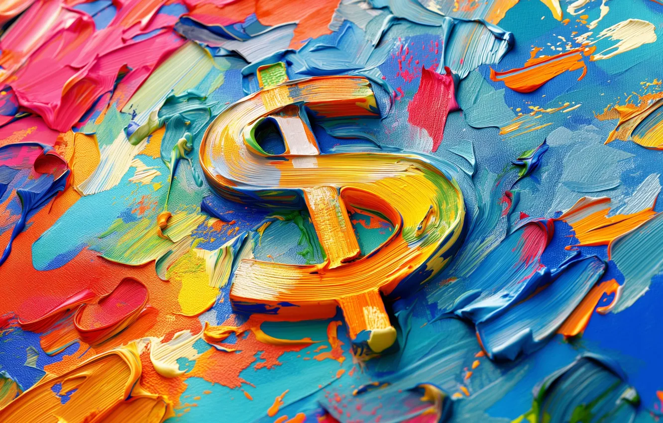 Фото обои symbol, painting, money, digital art