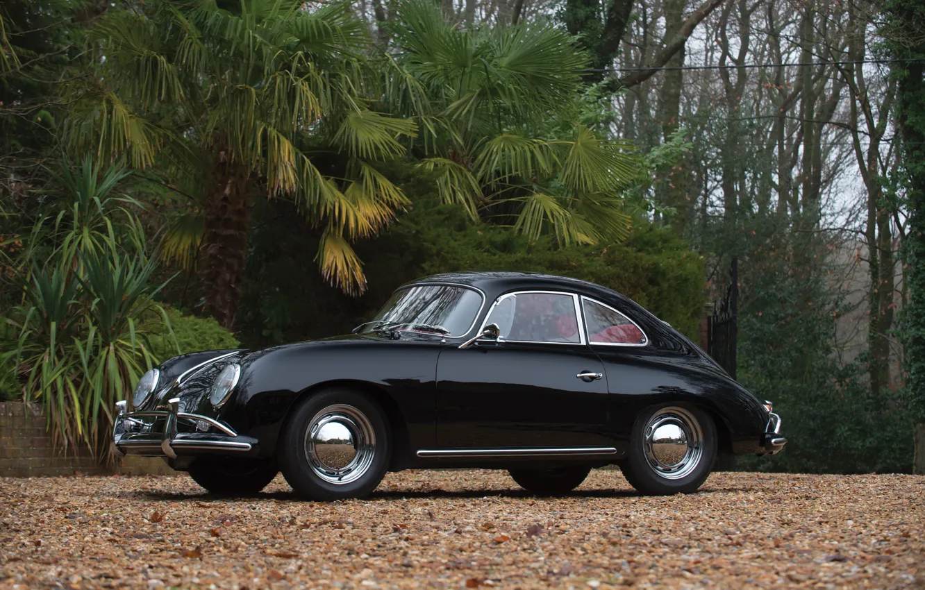 Фото обои Porsche, black, 356, 1958, Porsche 356A 1600 Super Coupe
