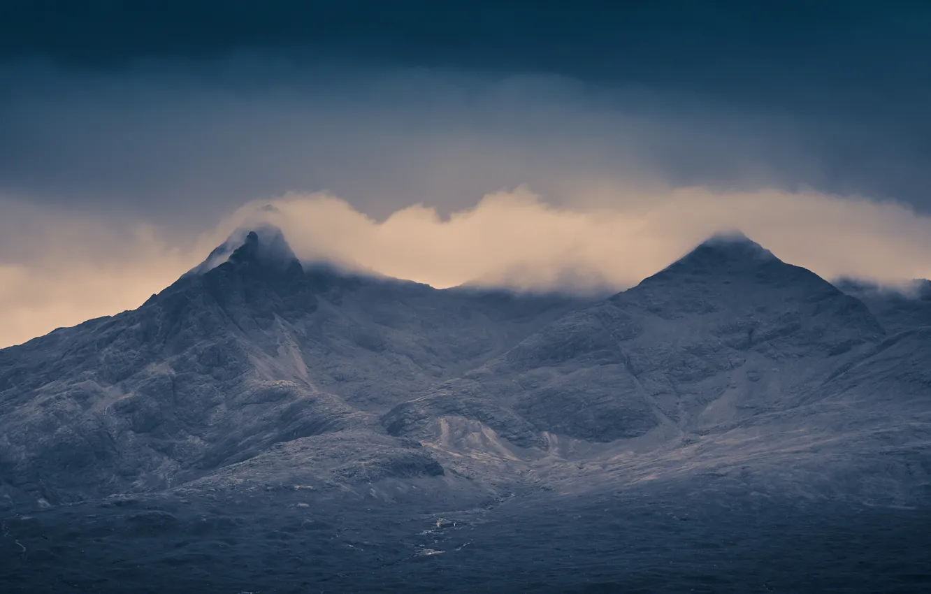 Фото обои Шотландия, Scotland, Isle of Skye, Cloud Topped Cuillins, Остров Скай