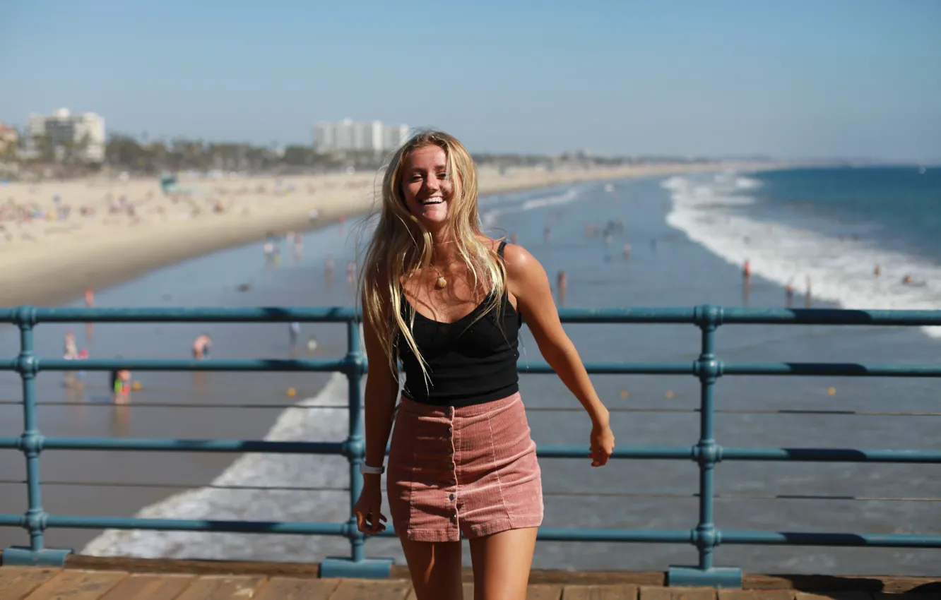 Фото обои лето, девушка, радость, улыбка