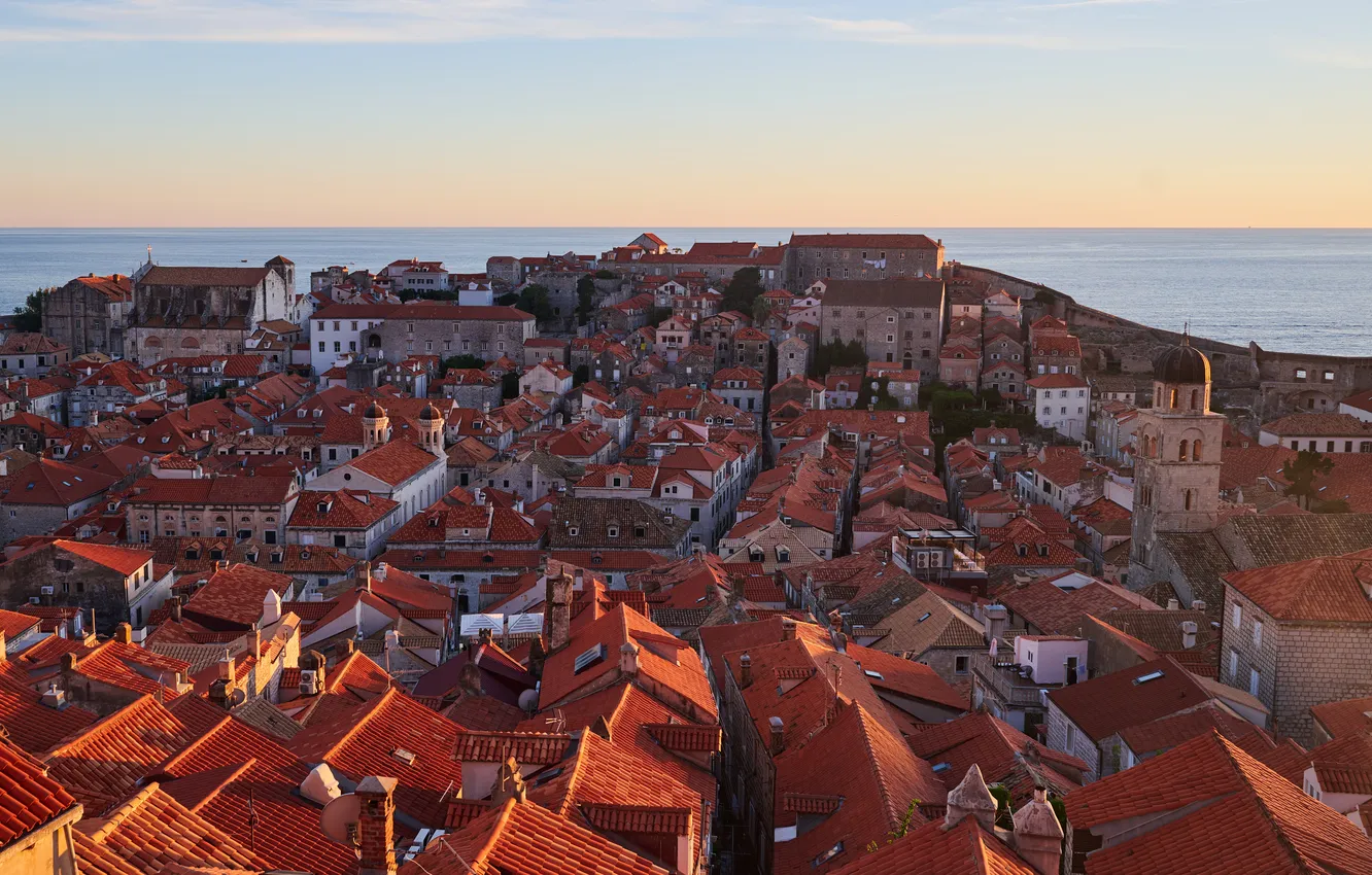 Фото обои море, здания, Хорватия, Dubrovnik