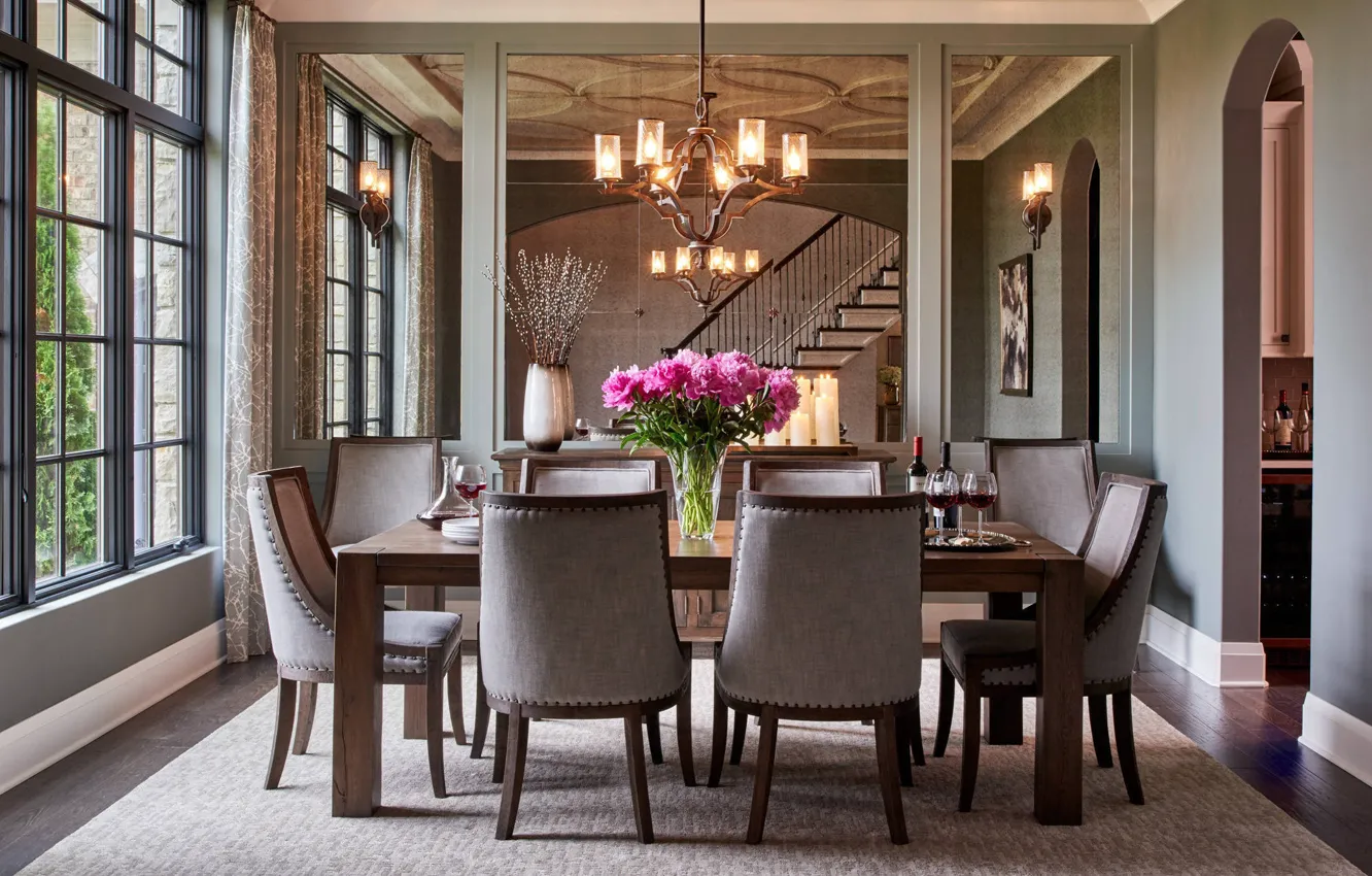 Фото обои дизайн, стиль, вилла, интерьер, роскошь, столовая, Cranbrook luxury home