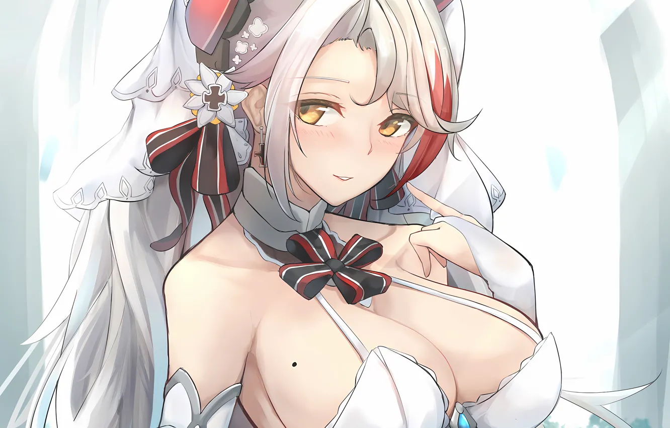 Фото обои girl, sexy, lingerie, bra, cleavage, long hair, boobs, anime