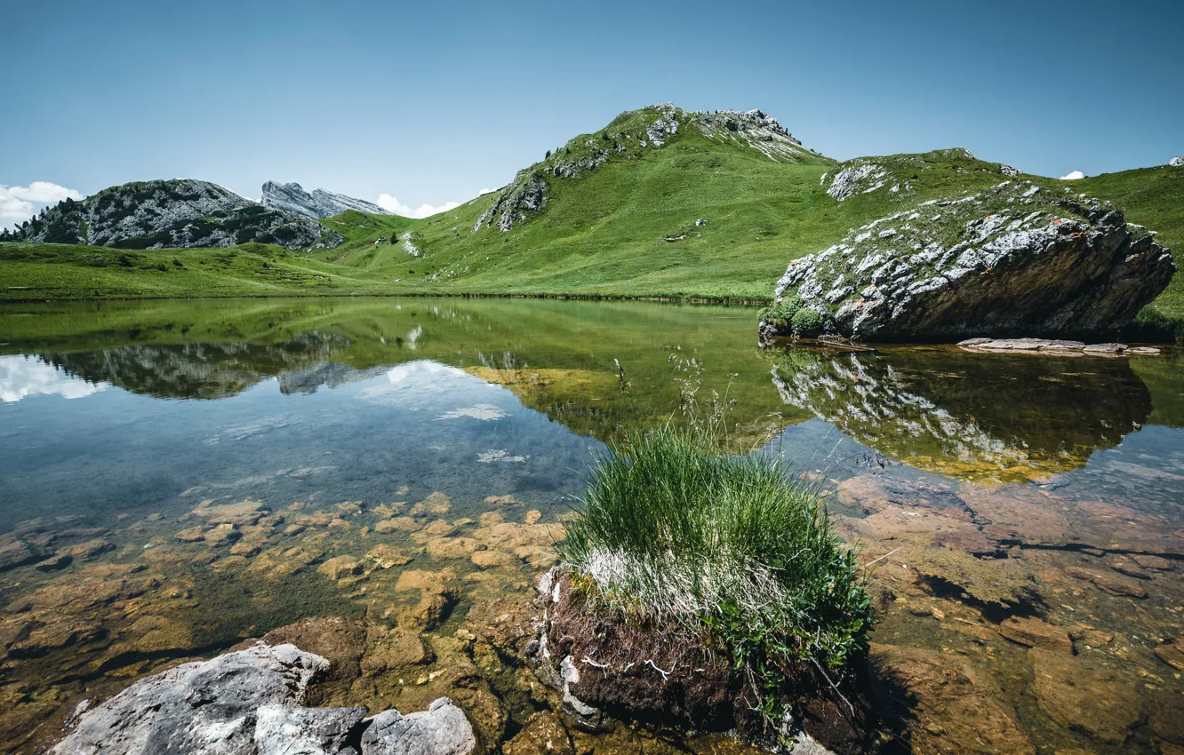 Фото обои горы, озеро, фото, Italy, Passo Falzarego