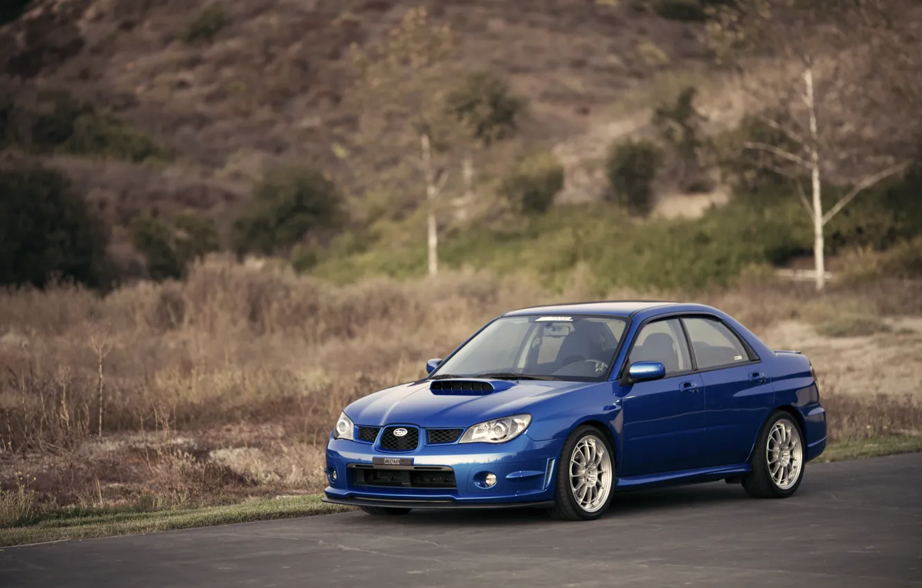 Фото обои Subaru, Impreza, WRX, синяя, blue, субару, импреза