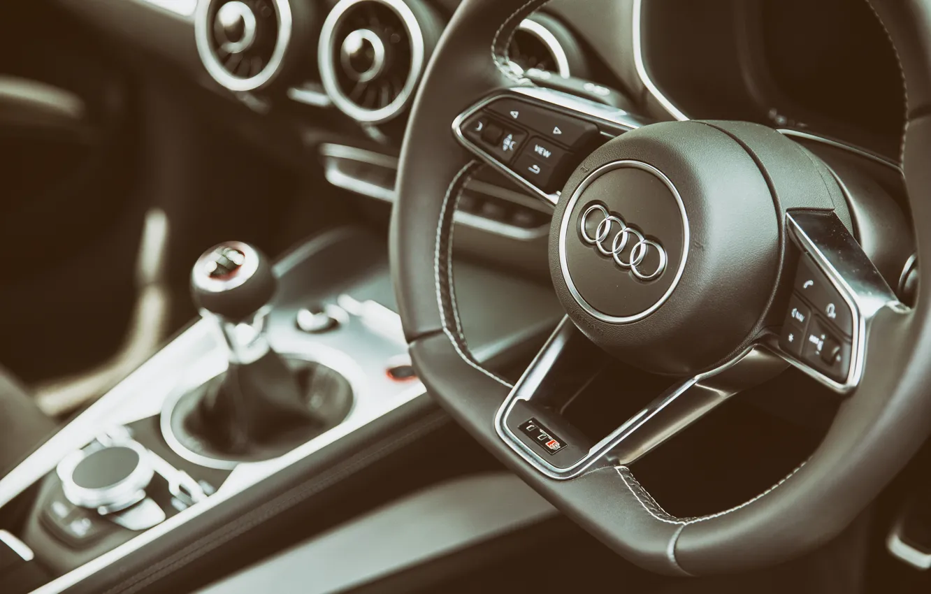 Фото обои Audi, руль, салон, Interior, TTS