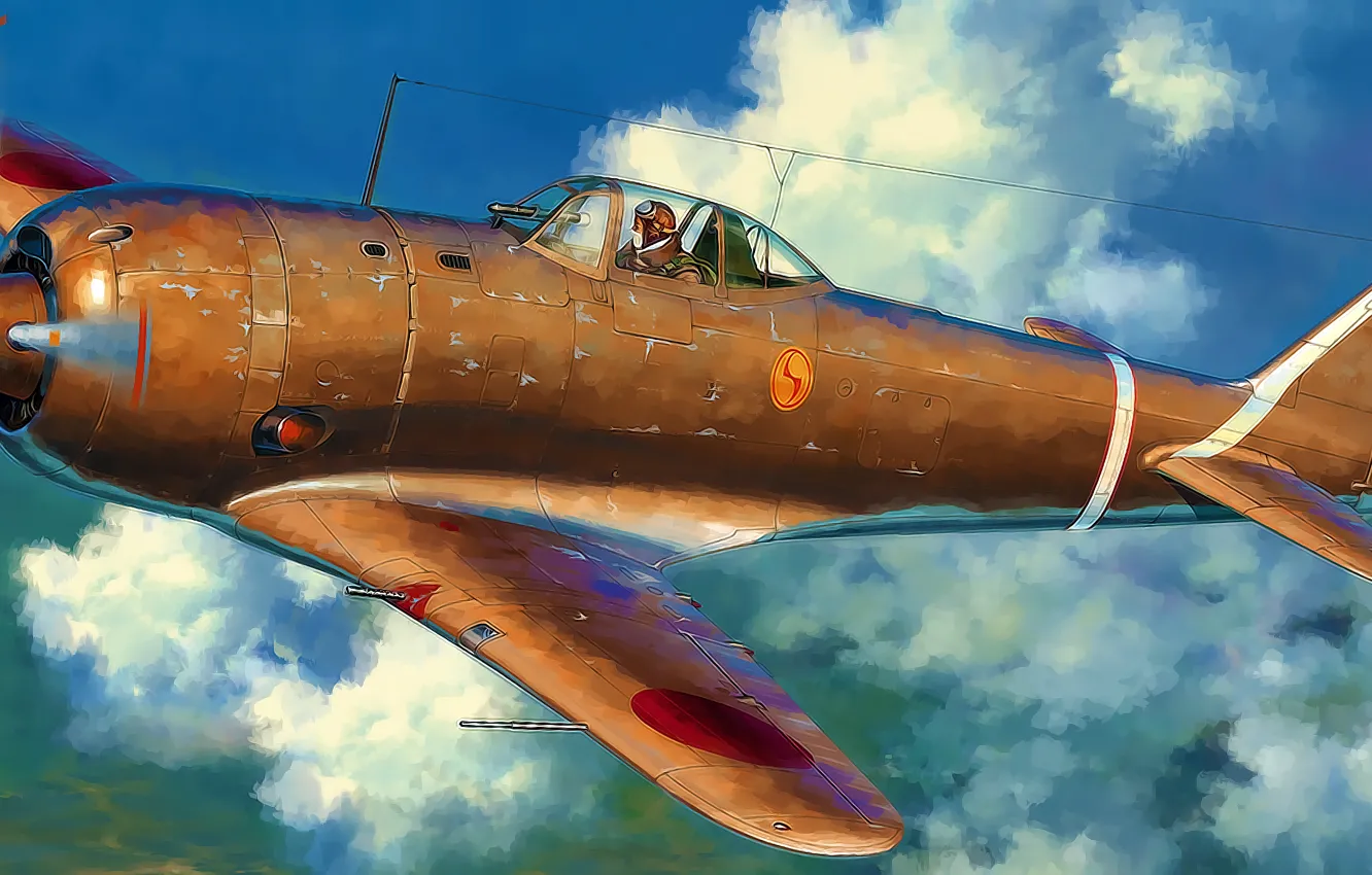 Фото обои aircraft, war, airplane, aviation, dogfight, nakajima