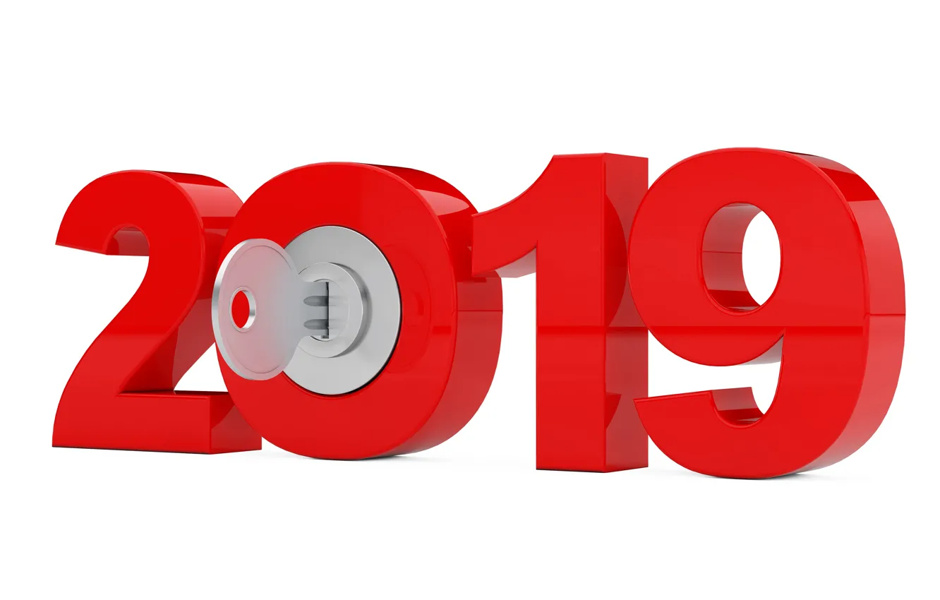 Фото обои ключ, цифры, Новый год, 2019