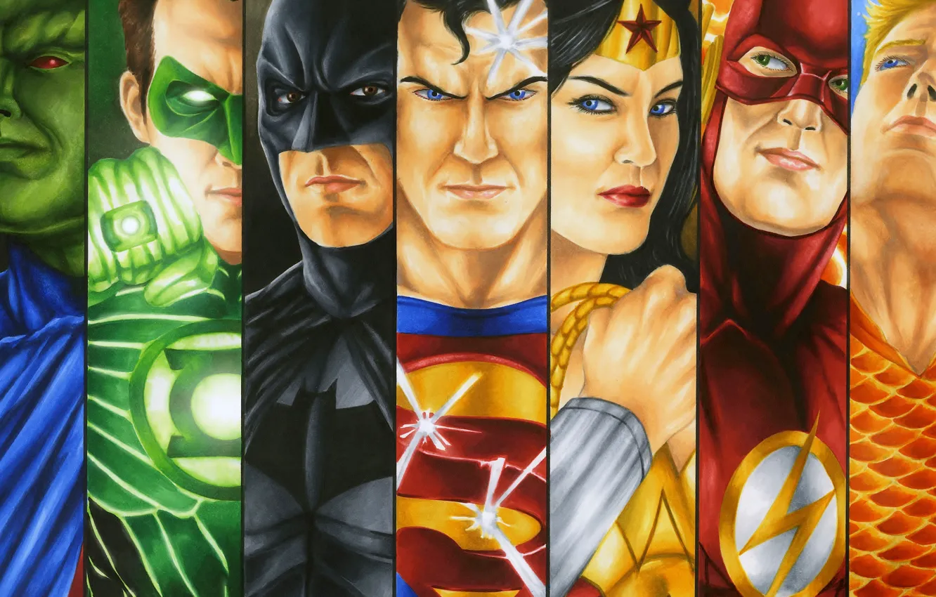 Фото обои вектор, постер, супергерои, Justice League Heroes