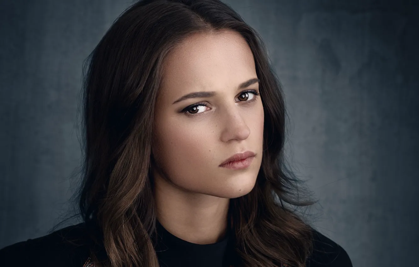 Фото обои взгляд, девушка, лицо, фото, портрет, Alicia Vikander