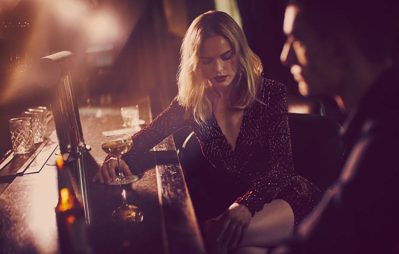 Фото обои бар, платье, актриса, блондинка, Kate Bosworth