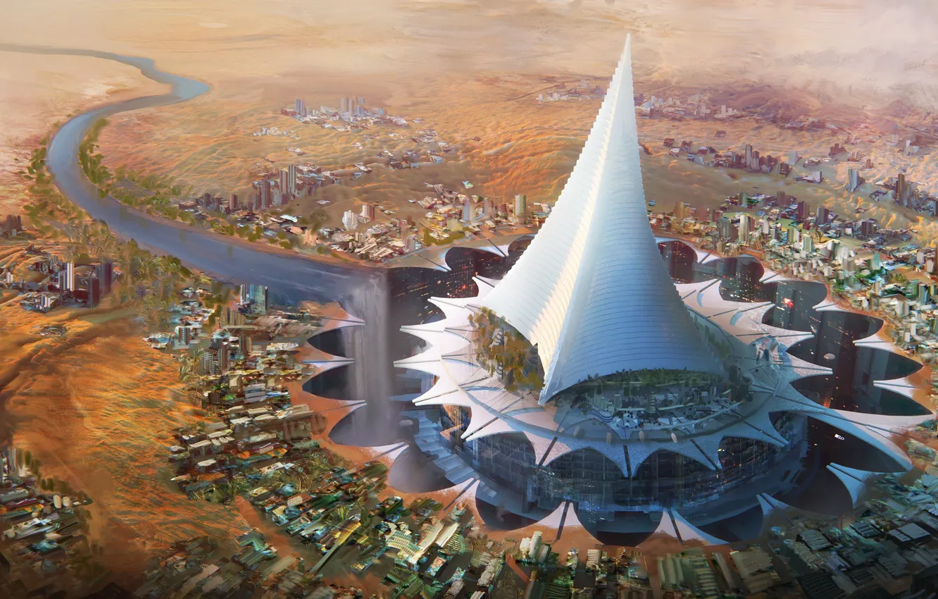 Фото обои город, здания, oasis, multinational webinares