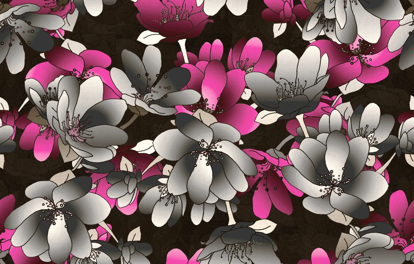 Фото обои цветы, фон, текстура, pattern
