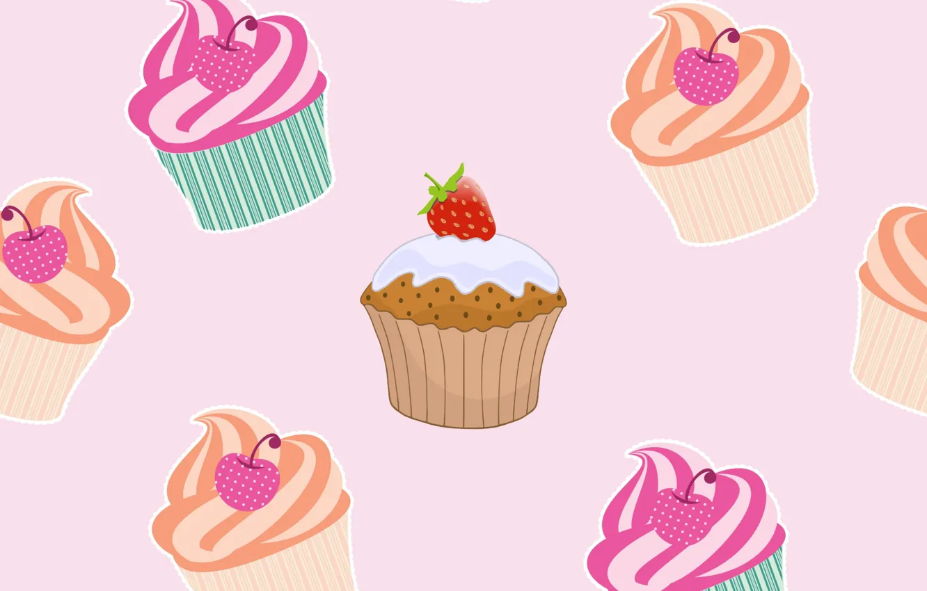 Фото обои фон, текстура, десерт, cupcake, muffins