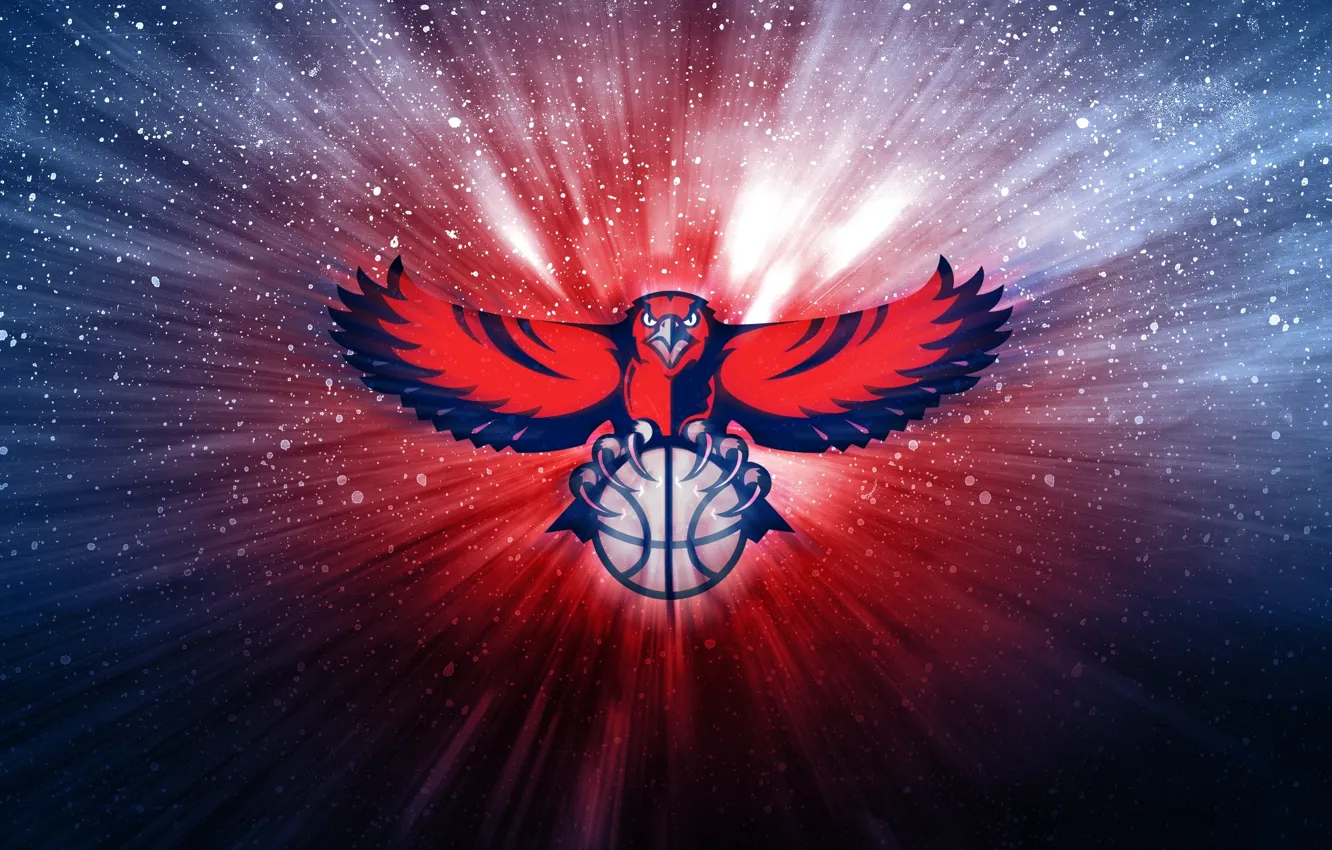 Фото обои Мяч, Баскетбол, Фон, Ястребы, Atlanta Hawks, NBA. Логотип