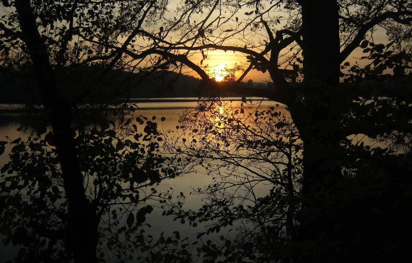 Фото обои закат, озеро, фото, рассвет, Польша, ы природа