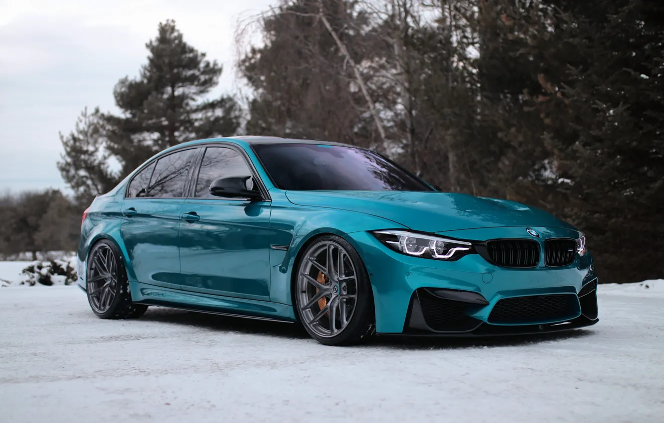 Фото обои BMW, Blue, Winter, Snow, F80, Adaptive LED