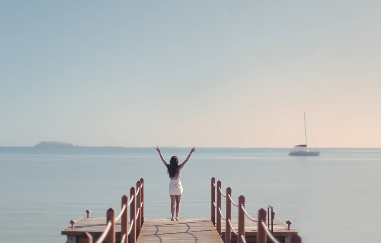 Фото обои вода, девушка, girl