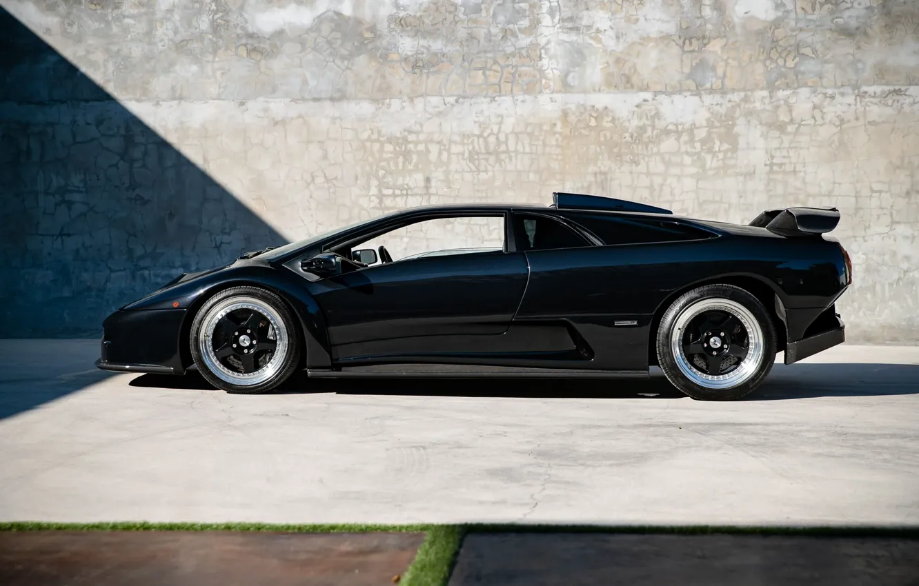 Фото обои Lamborghini, black, lambo, Diablo, side view, Lamborghini Diablo GT