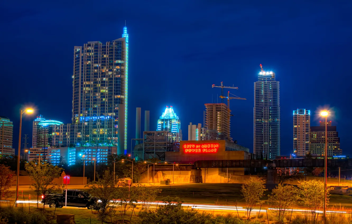 Фото обои ночь, Остин, night, Austin, usa, Texas, Техас