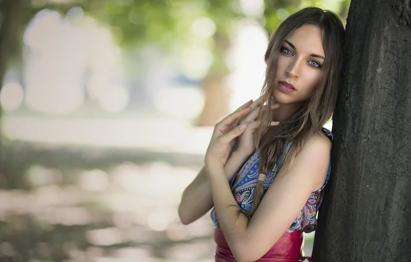 Фото обои Anna, модель, милашка, взгляд, лето