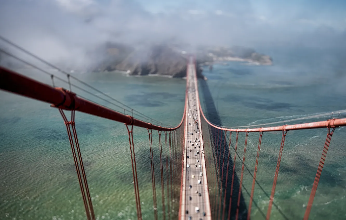 Фото обои Мост, панорама, Сан-Франциско, Golden Gate Bridge, San Francisco