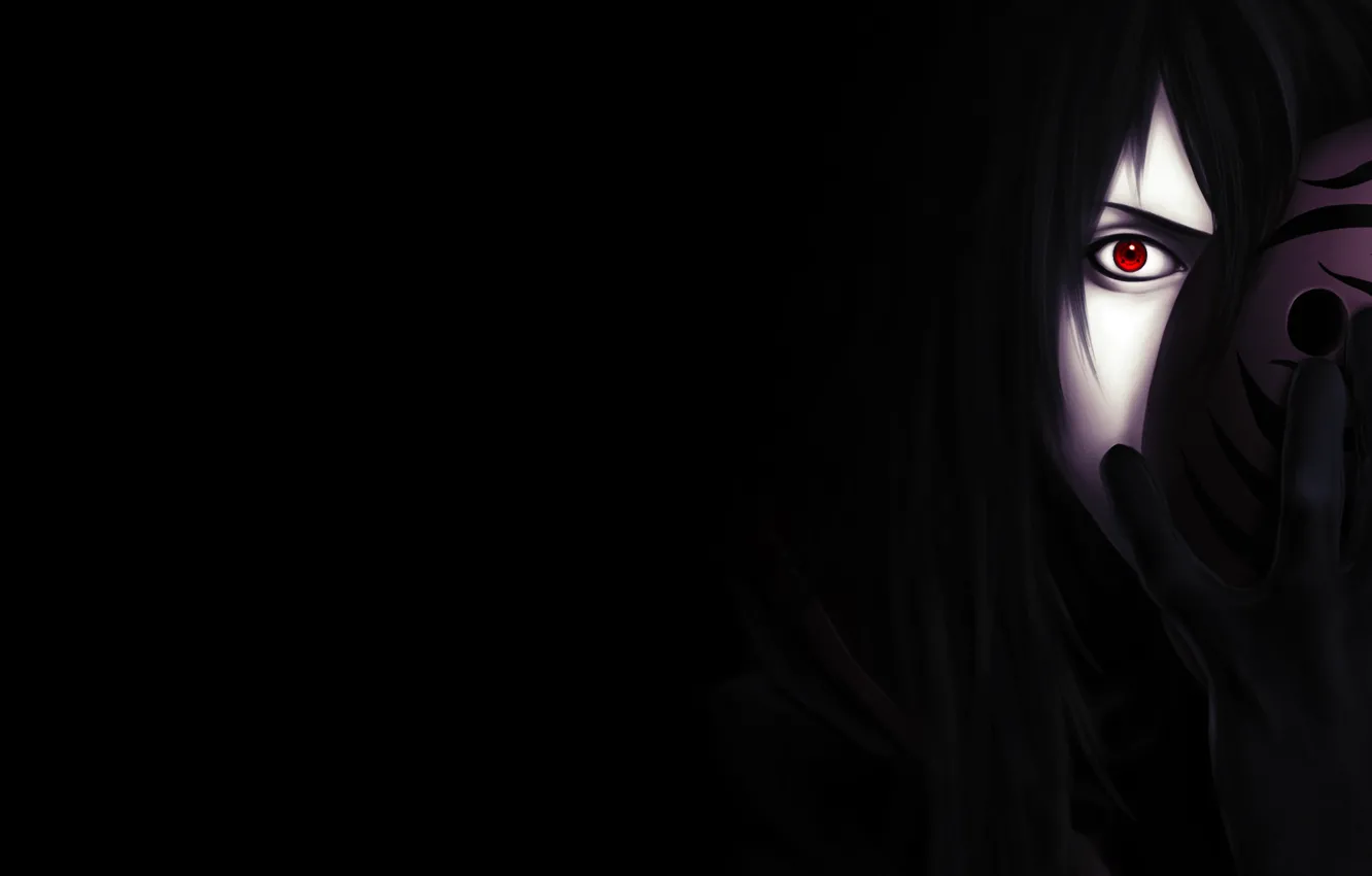 Фото обои dark, sharingan, madara, учиха, мадара, uchiha, mask, обито