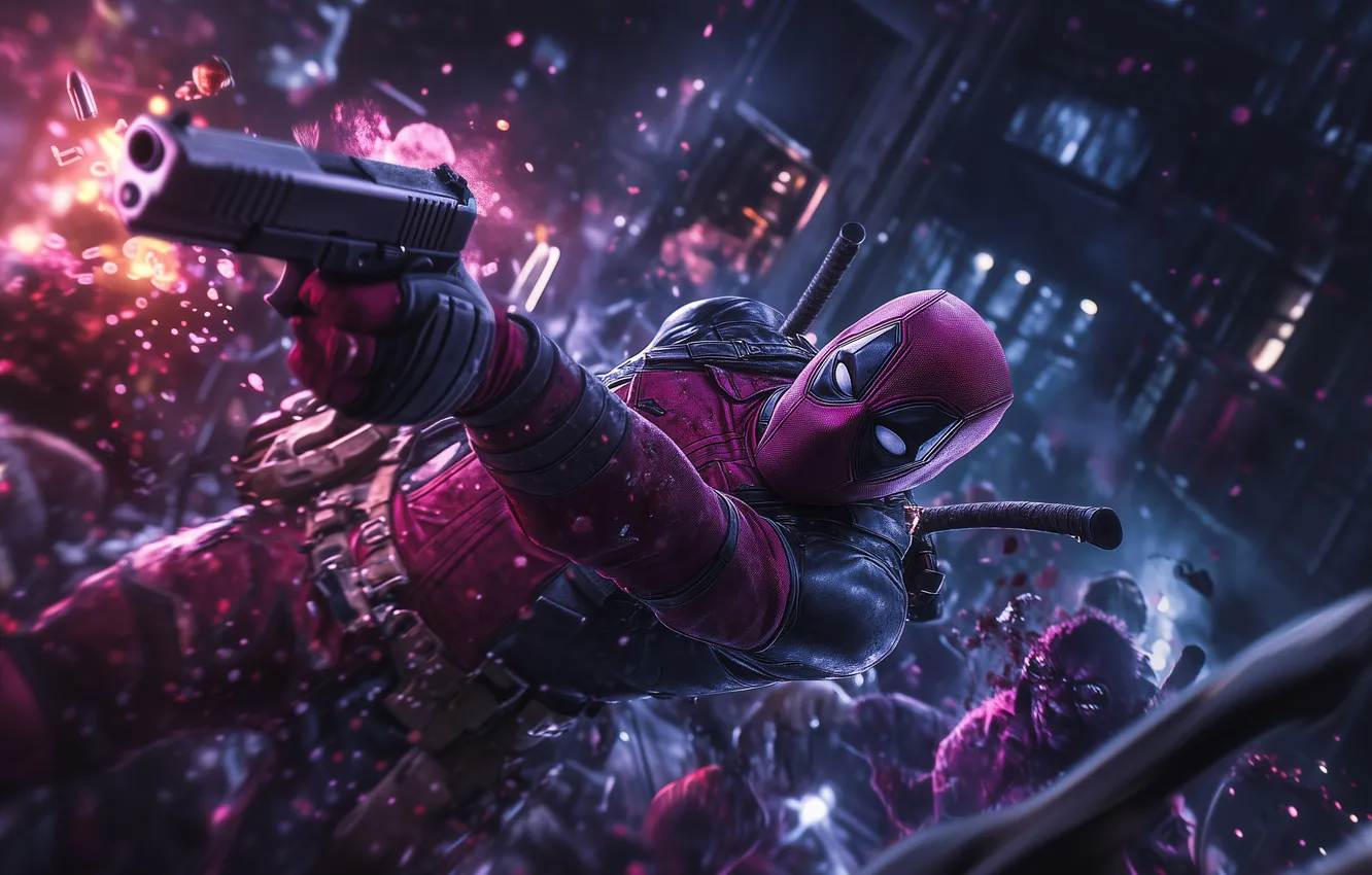 Фото обои кровь, gun, blood, marvel, марвел, deadpool, эпик, epic
