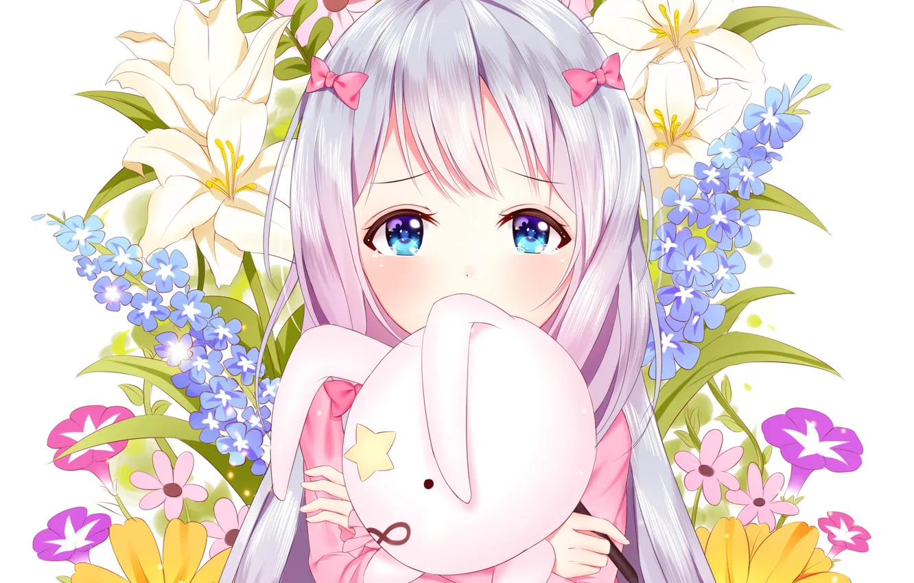 Фото обои цветы, аниме, арт, девочка, EroManga-Sensei