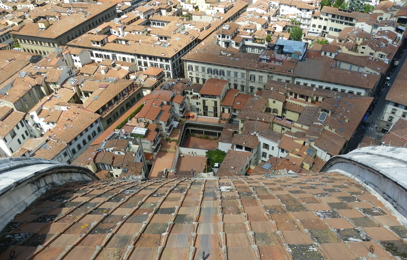 Фото обои Дома, Панорама, Крыши, Италия, Здания, Флоренция, Italy, Italia