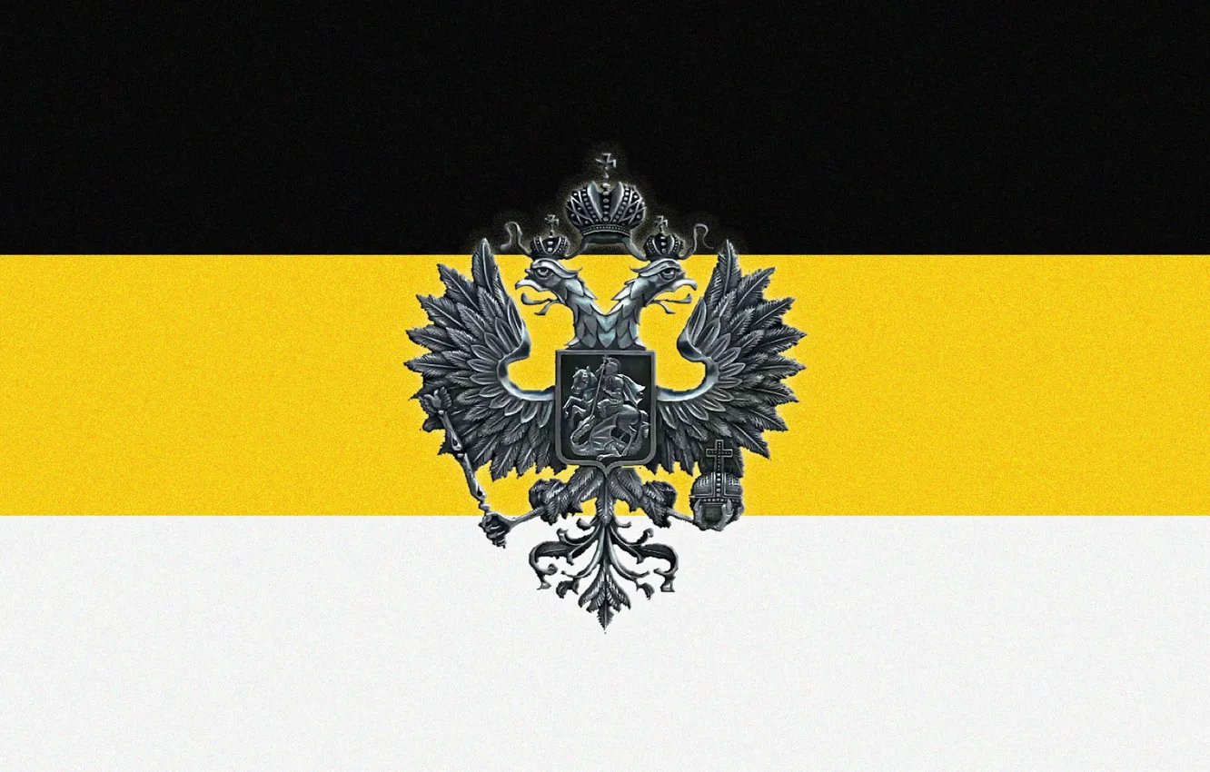 Фото обои орел, флаг, Россия, империя, двуглавый