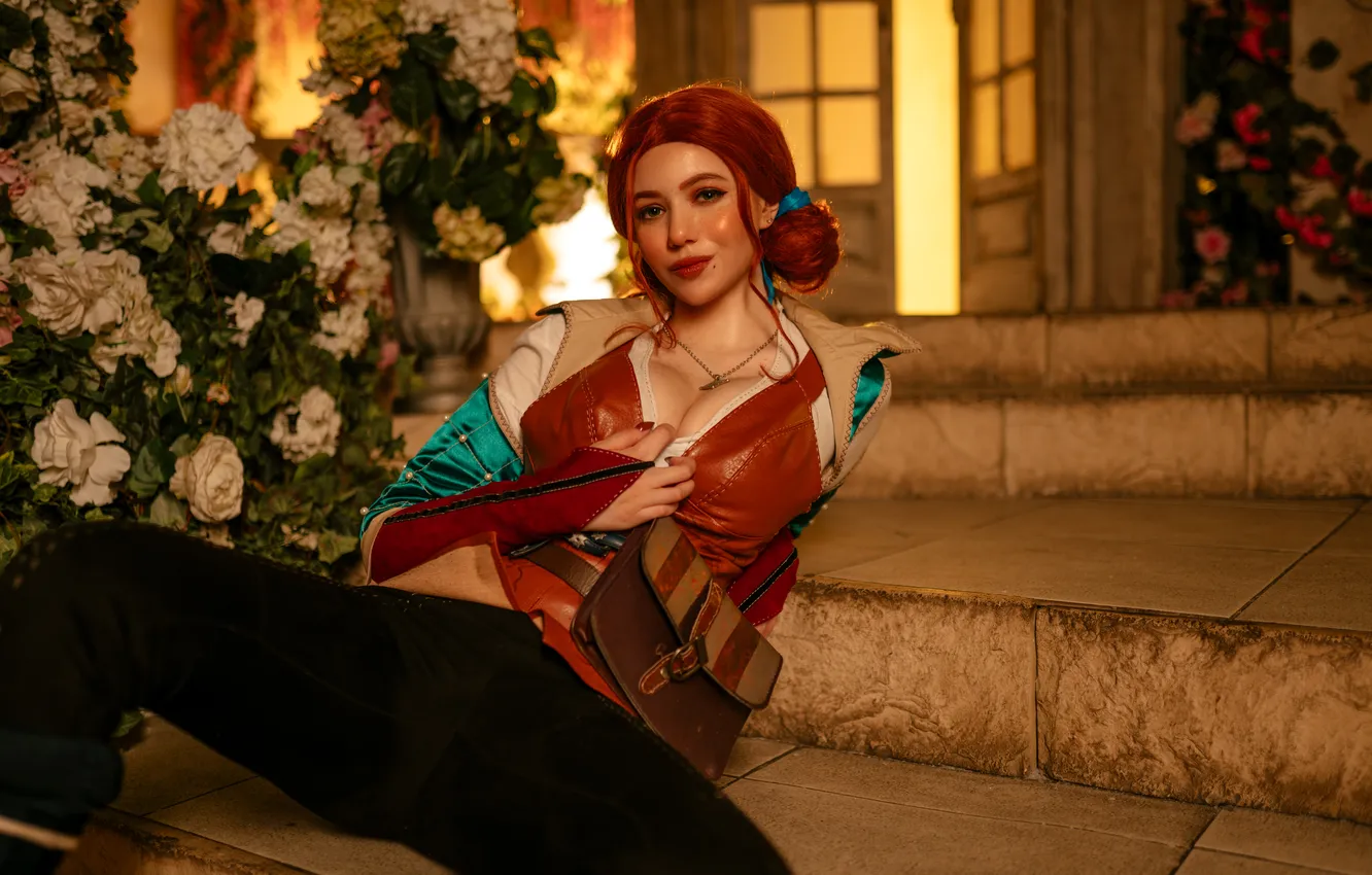 Фото обои Triss Merigold, redhead, cosplay, The Witcher, boobs, Alina Becker