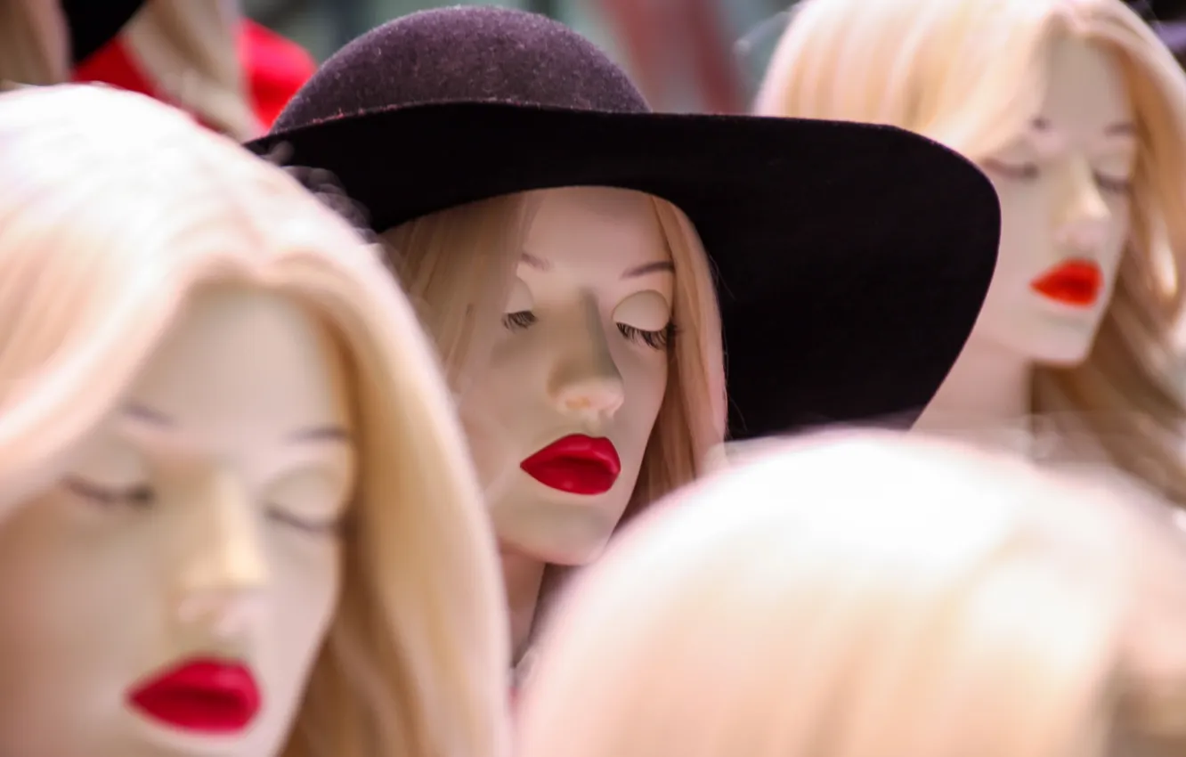 Фото обои фон, шляпа, манекен