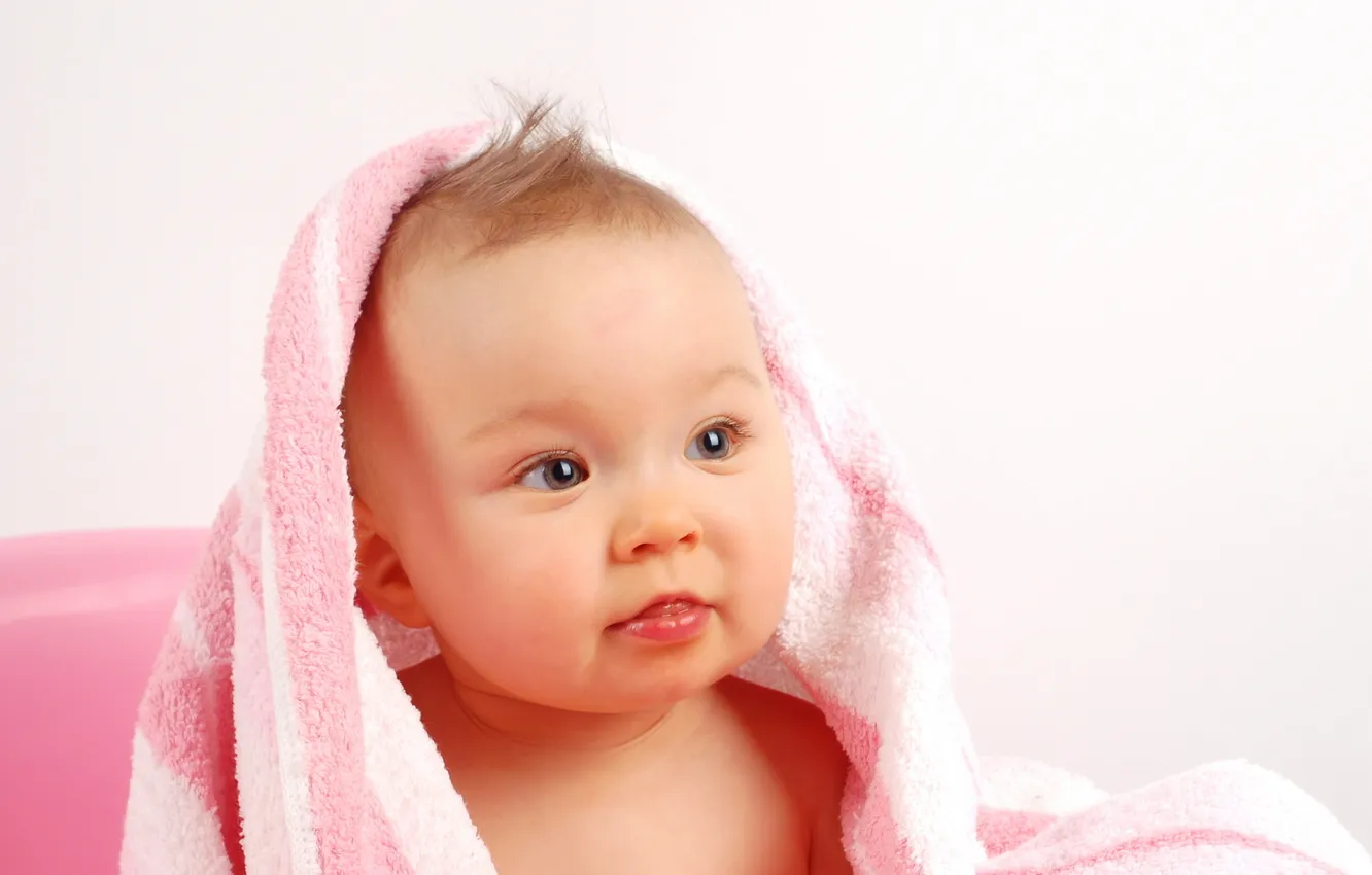 Фото обои розовый, настроения, ребенок, полотенце, ангел, малыш, дитя, ляля