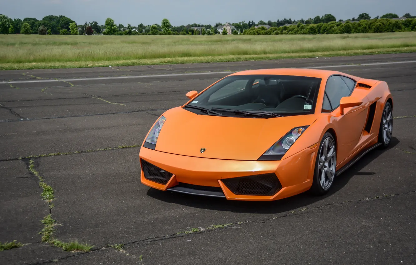 Фото обои Lamborghini, Gallardo, orange, track