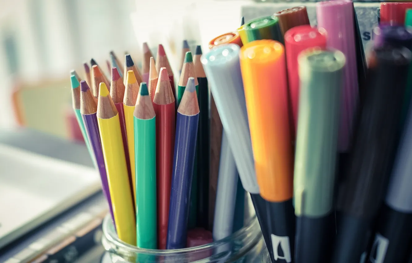 Фото обои colors, pencils, markers