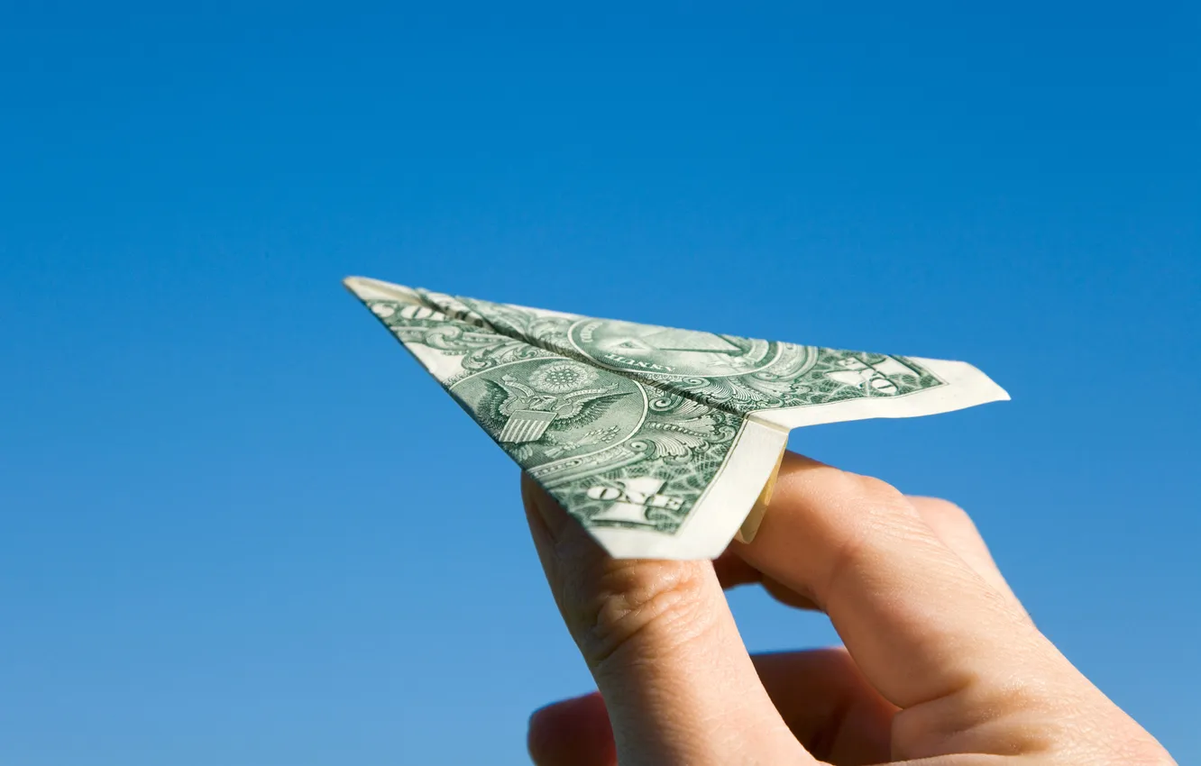 Фото обои USA, money, dollar, paper plane