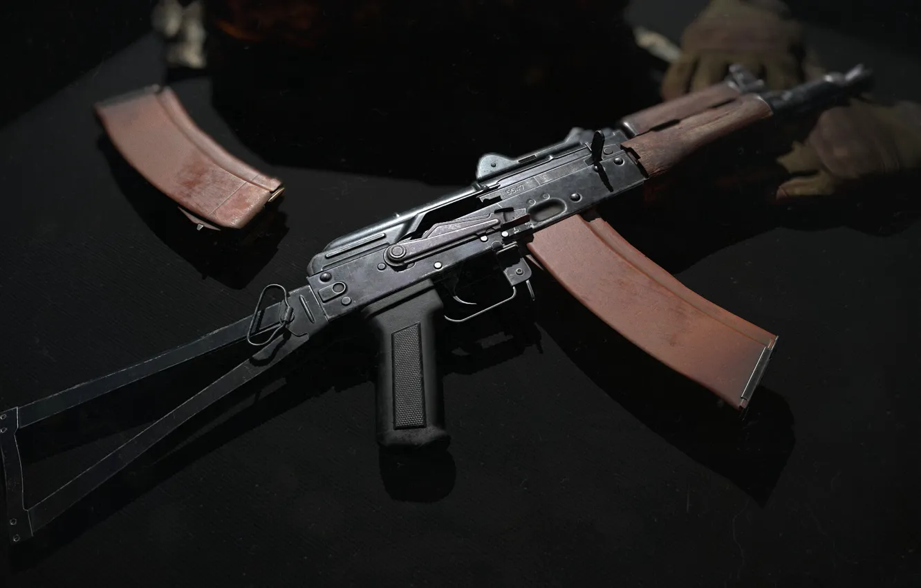 Фото обои рендеринг, оружие, тюнинг, Автомат, Gun, weapon, render, Калашников