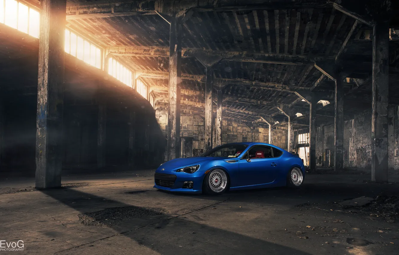 Фото обои Subaru, blue, BRZ, Evoked Photography
