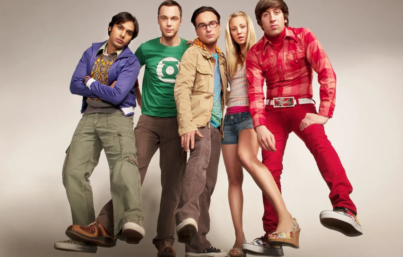 Фото обои сериал, актеры, The Big Bang Theory, шелдон, пенни