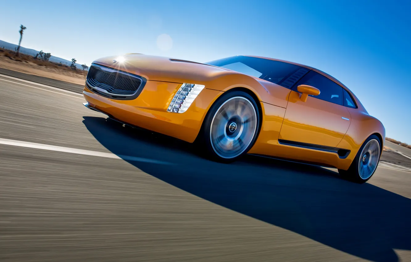 Фото обои Road, 2014, Pictures, Kia GT4 Stinger Concept, Sport Car