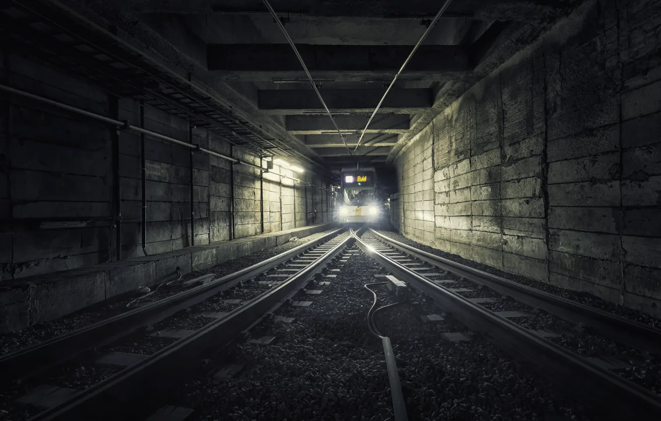Фото обои метро, поезд, тоннель